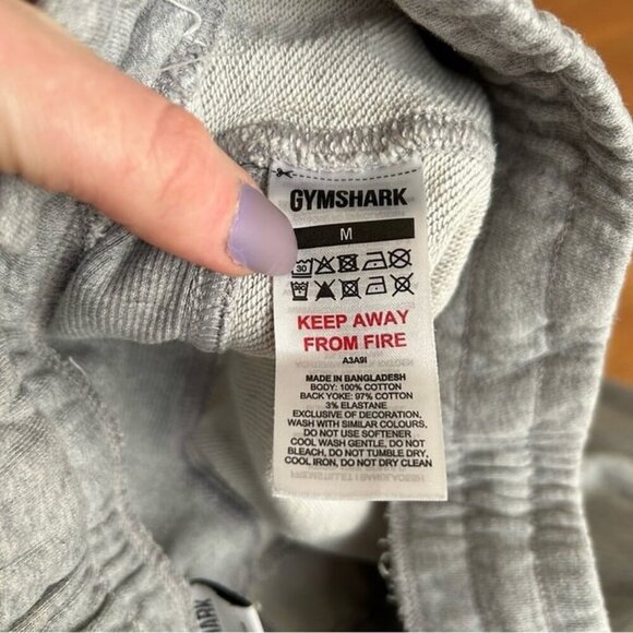 Gymshark Cotton Pocket Elastic Waist Workout Light Grey Shorts Men’s Medium - Picture 7 of 8